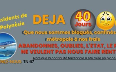 Une groupe facebook « Résidents de Polynésie bloqués en FRANCE » pour échanger et aider