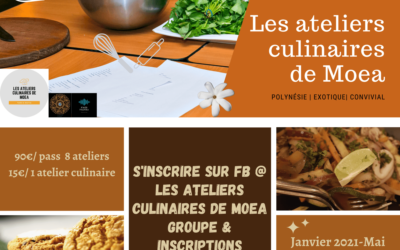 Les ateliers culinaires de Moea proposera en live la recette de l&rsquo;apéritif cookie au gingembre lors du e-marché de noël etenati