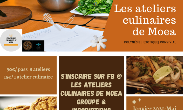 Les ateliers culinaires de Moea proposera en live la recette de l&rsquo;apéritif cookie au gingembre lors du e-marché de noël etenati