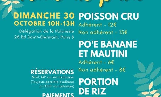 Vente de plats AEPF PARIS