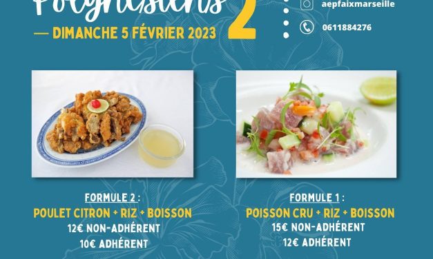 Vente de plats polynésiens AEPF Aix Marseille