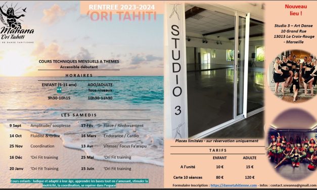Cours &lsquo;Ori Tahiti avec Te Mahana Ori Tahiti – 13013 Marseille