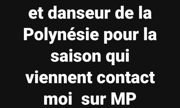 Theo SULPICE recrute danseuse et danseur de Polynésie