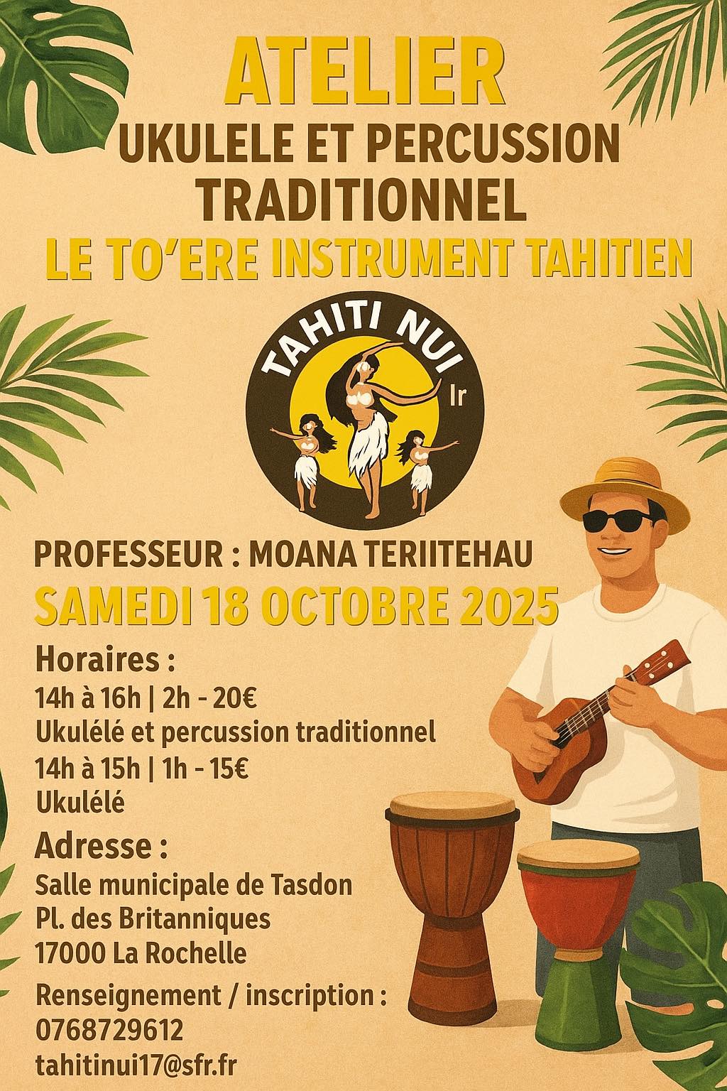 Atelier ukulele et percussion tradtionnel